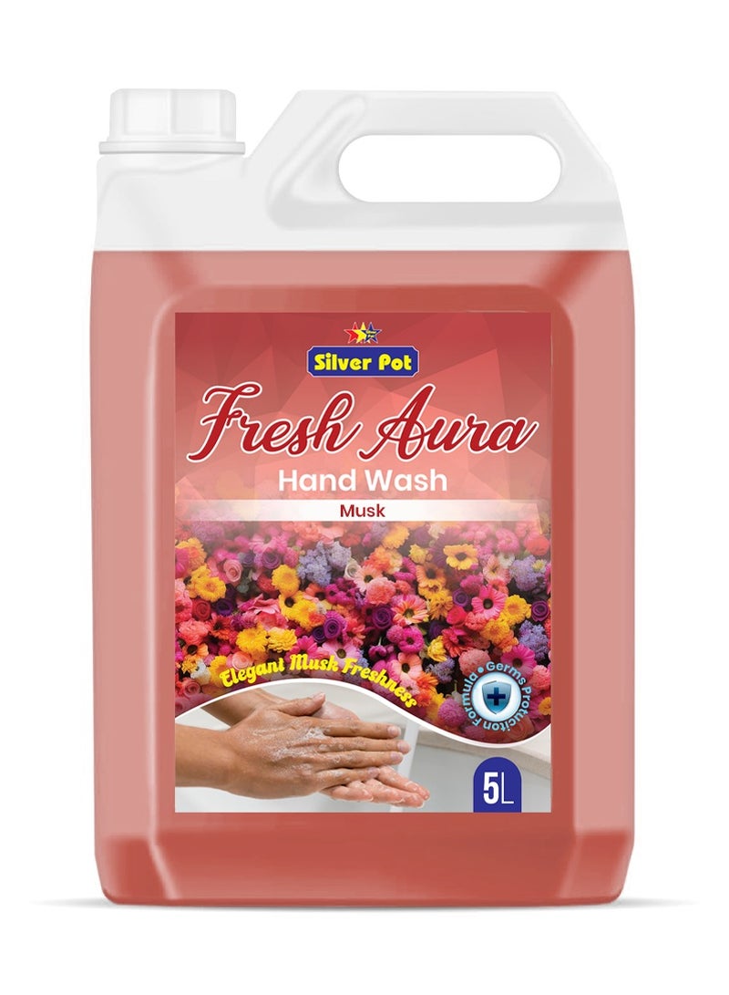 سيلفر بوت غسول اليدين بالمسك - 5 لتر - تركيبة مرطبة لطيفة برائحة المسك المنعشة وحماية فعالة من الجراثيم وإمدادات تدوم طويلاً - Image 1