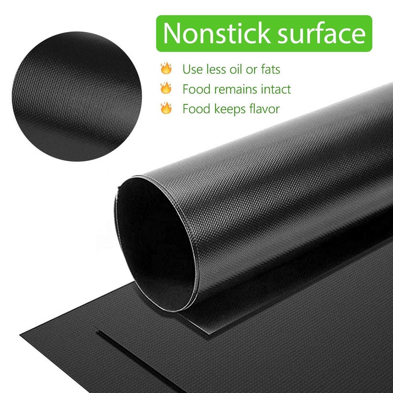 BluBasket BluBasket Reusable NonStick Heat Resistant Teflon Coated BBQ Grill Mat for Barbeque Baking Works on Electric Grill Gas Charcoal BBQ Size 40Cm X 30Cm 2Pcs - Image 2