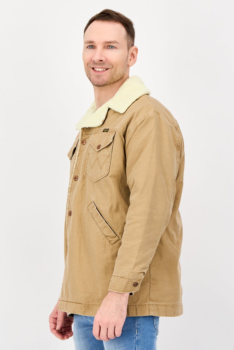 Wrangler جاكيت جينز صلب للرجال، تان - Image 4