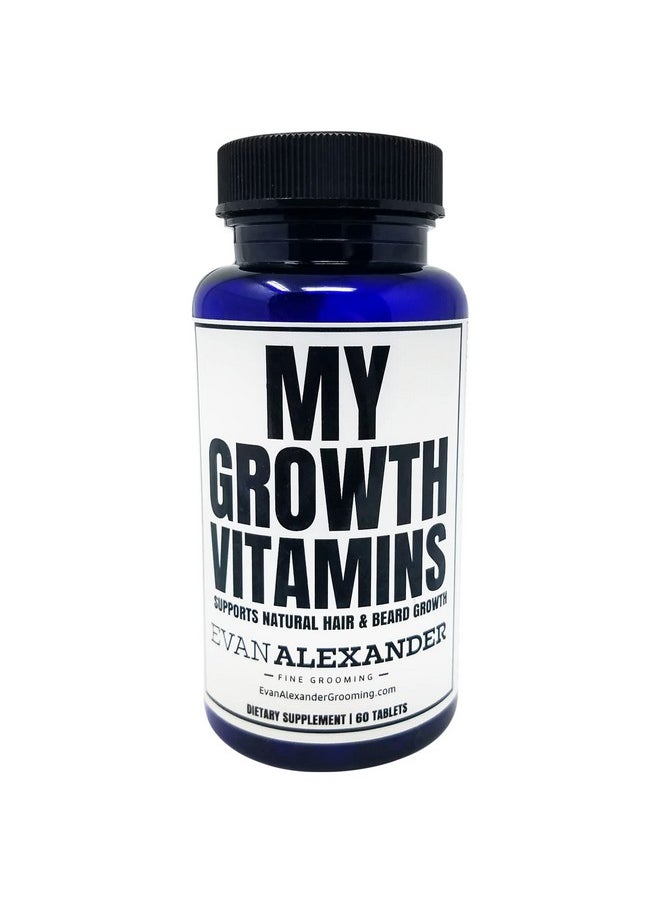 Evan Alexander Fine Grooming - Evan Alexander Grooming My Growth Vitamins 60 Tablets Supports Natural Hair And Beard Growth Nourish Hair And Beard Hair With Zinc Biotin And Collagen Beard Growth Vitamins - Image 1