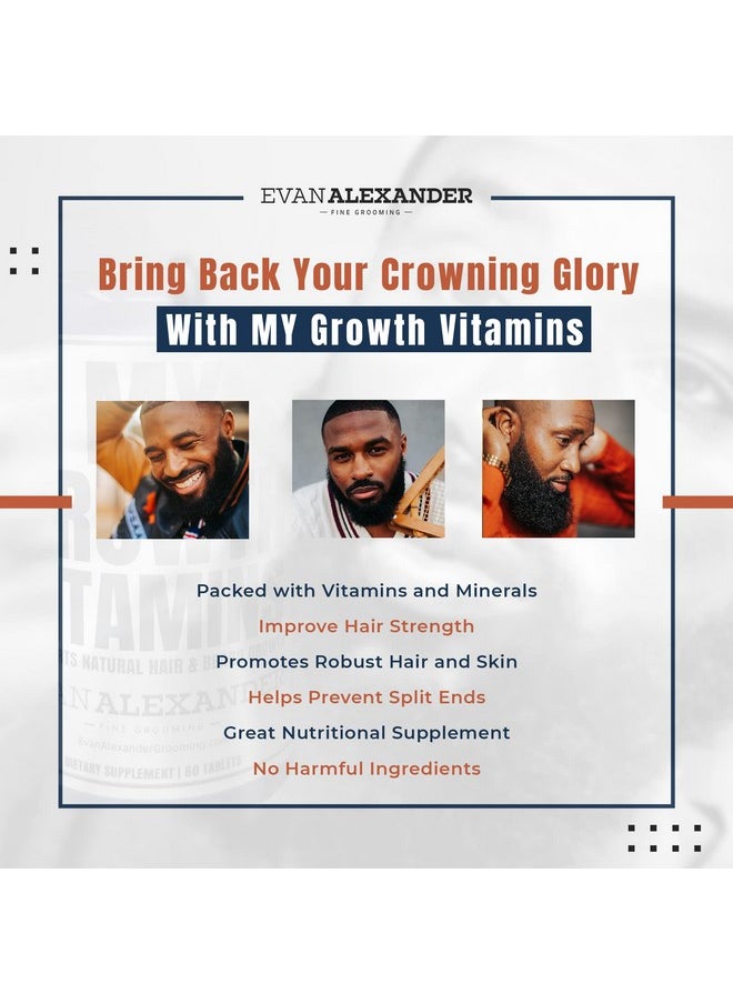 Evan Alexander Fine Grooming - Evan Alexander Grooming My Growth Vitamins 60 Tablets Supports Natural Hair And Beard Growth Nourish Hair And Beard Hair With Zinc Biotin And Collagen Beard Growth Vitamins - Image 1