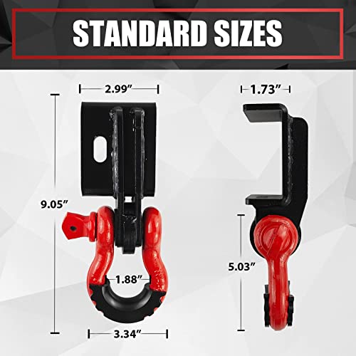 VIAGL Front Demon Tow Hook Bracket with 3/4 Inches Shackle Fit for Toyota Tacoma 2009-2023 - Image 3