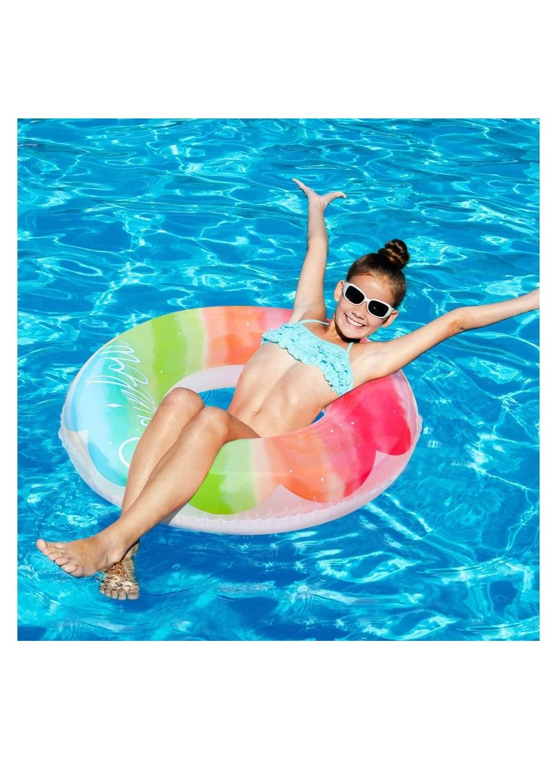 SYOSI Swim Ring Inflatable Pool Floats Swimming Pool Floats Ring Colorful Durable Rubber Rings Tubes for Swimming Pool Water Sports for Teenagers  - Image 4