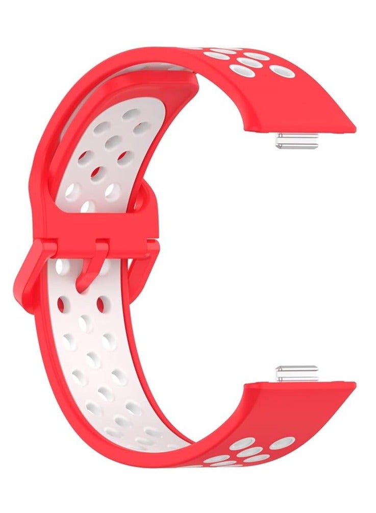 حزامان متوافقان مع ساعة هواوي واتش فيت 3 الذكية الرياضية من السيليكون بتصميم بلونين وفتحات قابلة للتنفس وأشرطة سيليكون تناسب ساعة هواوي واتش فيت 3 - Image 2