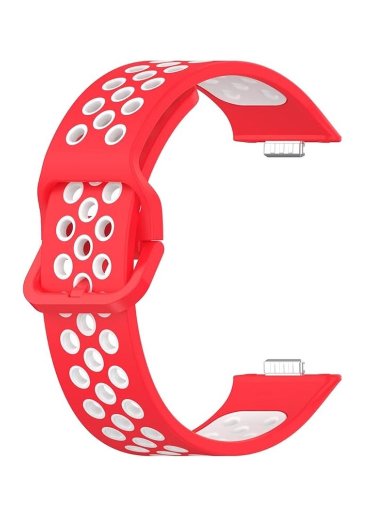 حزامان متوافقان مع ساعة هواوي واتش فيت 3 الذكية الرياضية من السيليكون بتصميم بلونين وفتحات قابلة للتنفس وأشرطة سيليكون تناسب ساعة هواوي واتش فيت 3 - Image 3