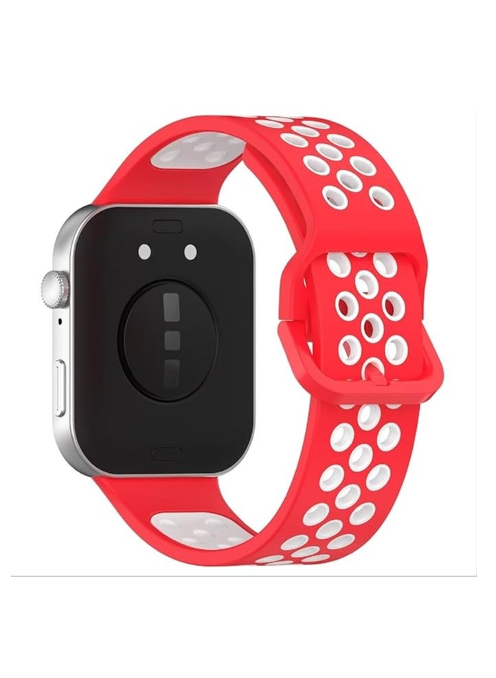 حزامان متوافقان مع ساعة هواوي واتش فيت 3 الذكية الرياضية من السيليكون بتصميم بلونين وفتحات قابلة للتنفس وأشرطة سيليكون تناسب ساعة هواوي واتش فيت 3 - Image 5