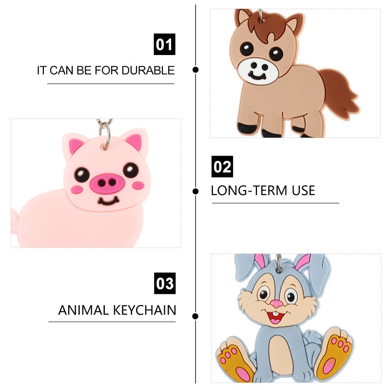 20pcs Animal Keyring Animal Keychain Key Ornament for Daily Use - Image 3