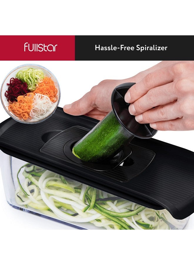 Fullstar Fullstar Mandoline Slicer for Kitchen, Fruit Cutter, Cheese Grater, Cucumber Slicer, Veggie Spiralizer, Food Cutter & Kitchen Gadgets with Safety Glove (6 in 1, Black) - Image 5