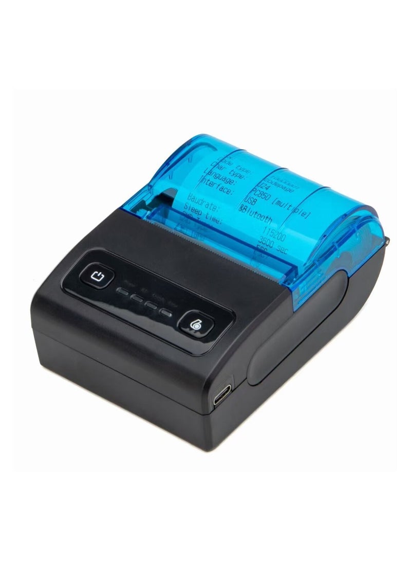 Portable 58mm Receipt Bill Printer Bluetooth Wireless Loyverse Mini Pocket POS Thermal Printer Small Business Android Windows - Image 1