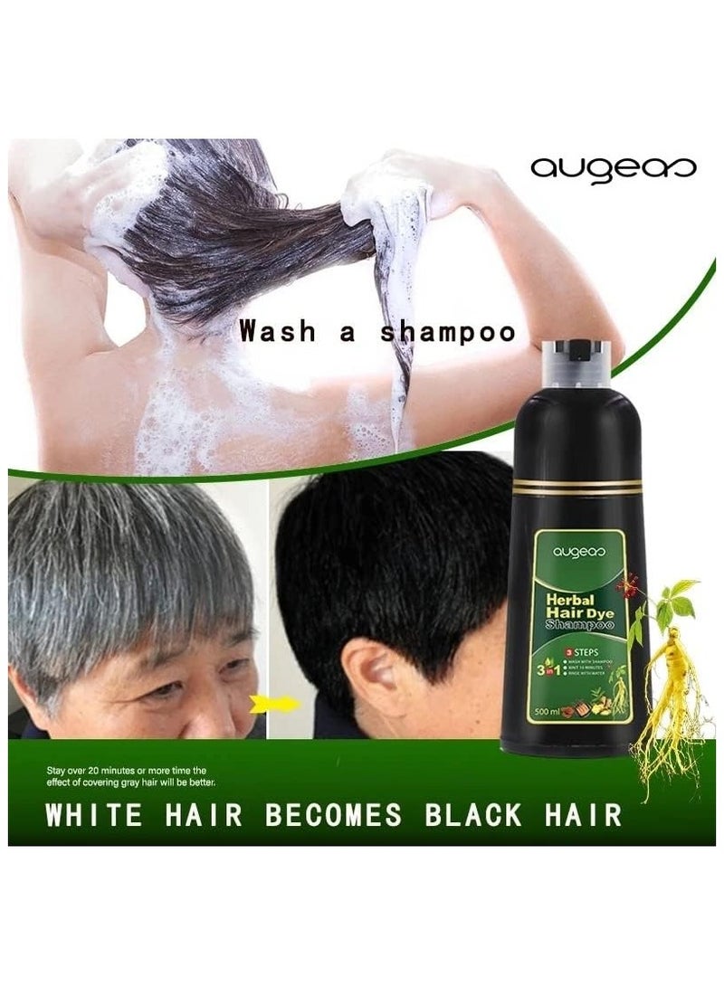 اوجياس 500 مللي شامبو صبغ الشعر العشبي الرغوي خفيف غير مهيج طبيعي طويل الأمد لا العناية بالشعر بفروة الرأس السوداء - Image 2