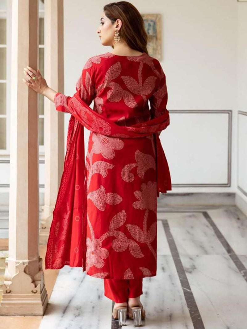 ANNI Designer Women's Rayon Viscose Printed Straight Kurta with Pant & Dupatta (Heba Pink_4XL_Pink_XXXX-Large) - Image 2