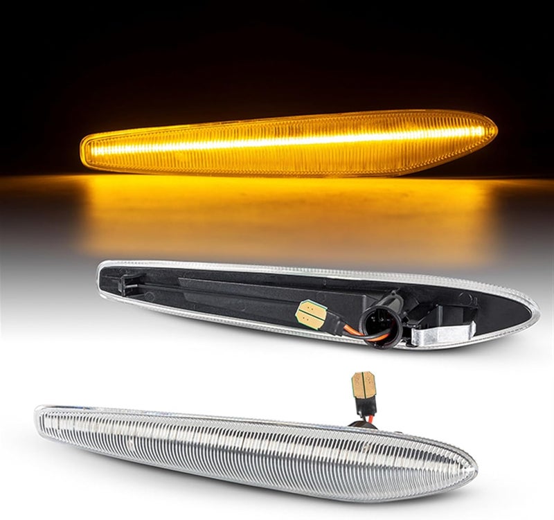 QASULER Dynamic Amber Side Marker Turn Signal Lights - Image 3