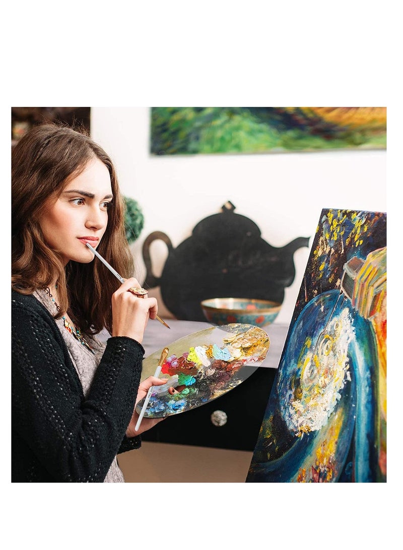 SOLARAE Paint Palette Mold 2 Pcs Paint Palette Clear Oval-Shaped Non-Stick Acrylic Paint Mixing Tray-Comfortable Hold Easy Clean for DIY Art Face Painting Plate Epoxy Resin Casting Mold - Image 3