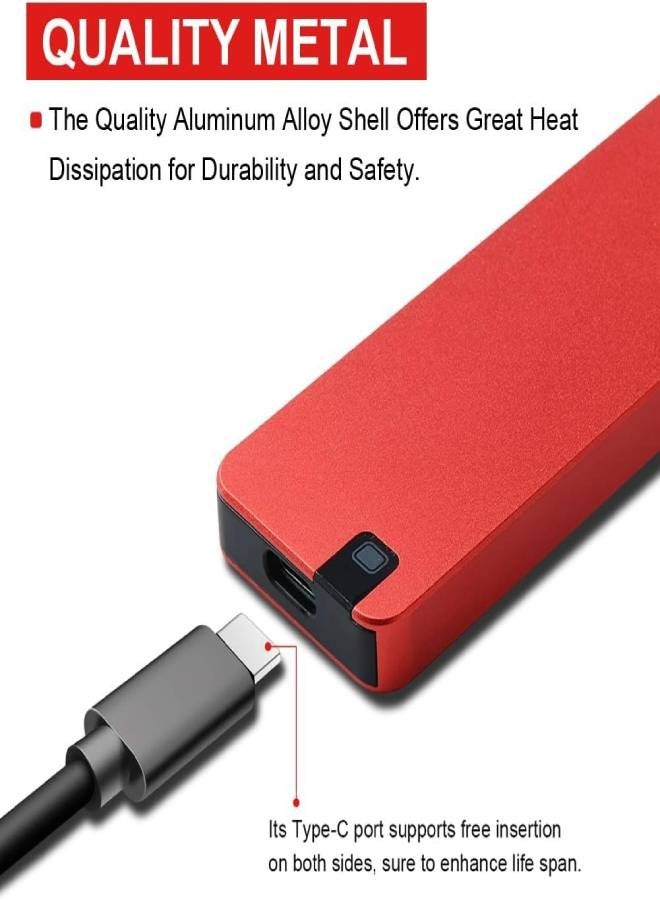 500GB Portable SSD External Hard Drives Solid State External Drives Computer Backup Drive USB 3.1 to Type C Support Data Storage Transfer for Windows XP PC Laptop and Mac