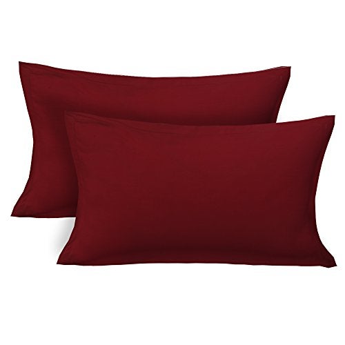 Clasiko Cotton 200 TC Pillow Cover, Standard, Brown, Maroon, 4 Pieces - Image 3