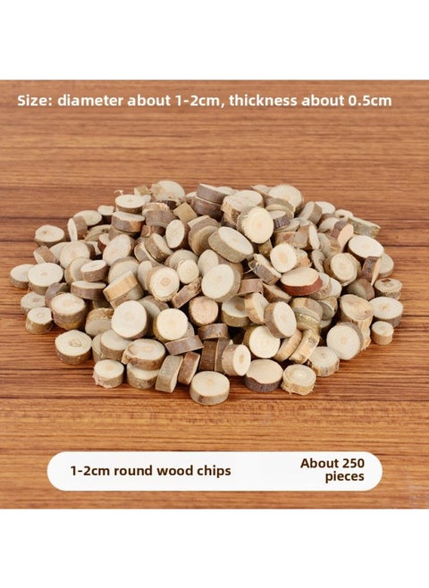 Branch Trunk Decoration Landscape Creative Diy Handmade Model Material Log Small Stick Round Wood Chip Solid Wood Photo Frame-Color:Round Wood Chip Diameter Of About 1-2cm