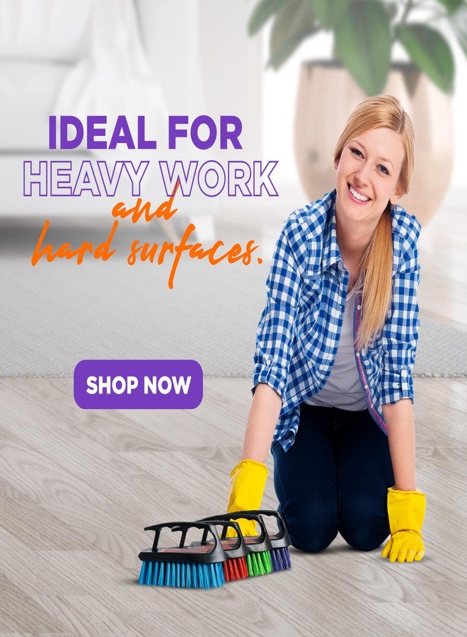 ETERNA Multipurpose Scrub Brush, Heavy Duty All Purpose Scrub Brush for Cleaning Bathroom, Shower, Decks, Floor, Tile, Grout and Concrete (1 Unit Included) - Image 4