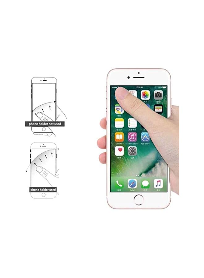 Delfino حامل حزام الهاتف، حامل قبضة الهاتف المحمول DELFINO | مقبض الهاتف للأجهزة الذكية iPhone وAndroid والكمبيوتر اللوحي الصغير وحامل فتحة التهوية في السيارة والأجهزة المحمولة (أسود، جلد بولي يوريثين) - Image 5