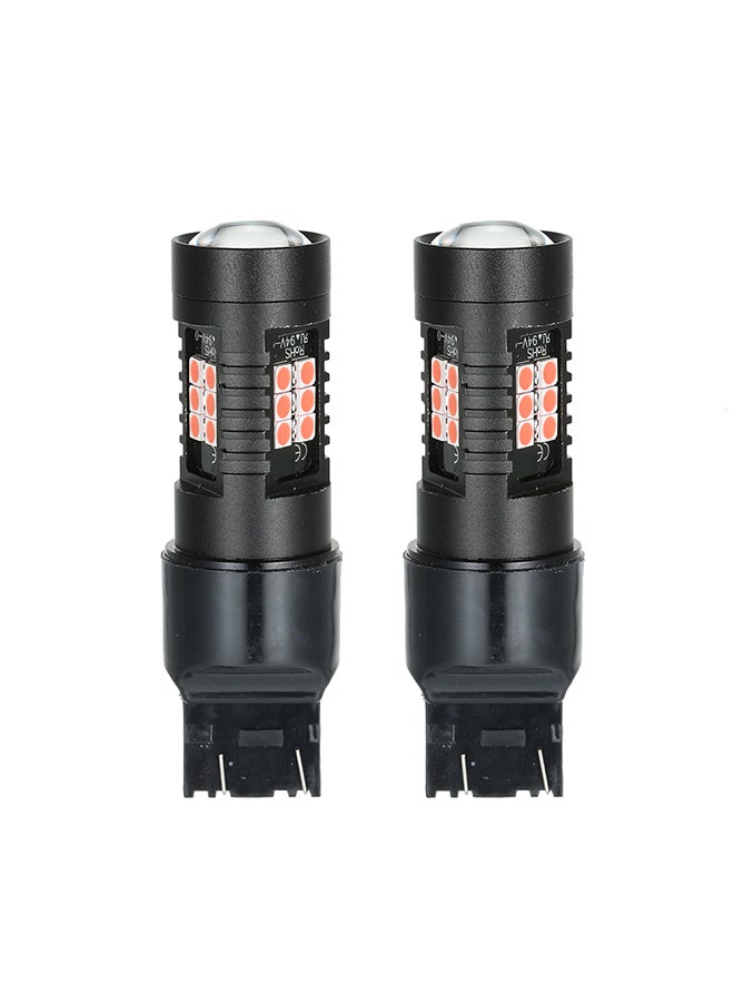 Loquat 2Pcs LED Bulb Lights Auto Lamp Bulbs Car Light 7443 Red - Image 1