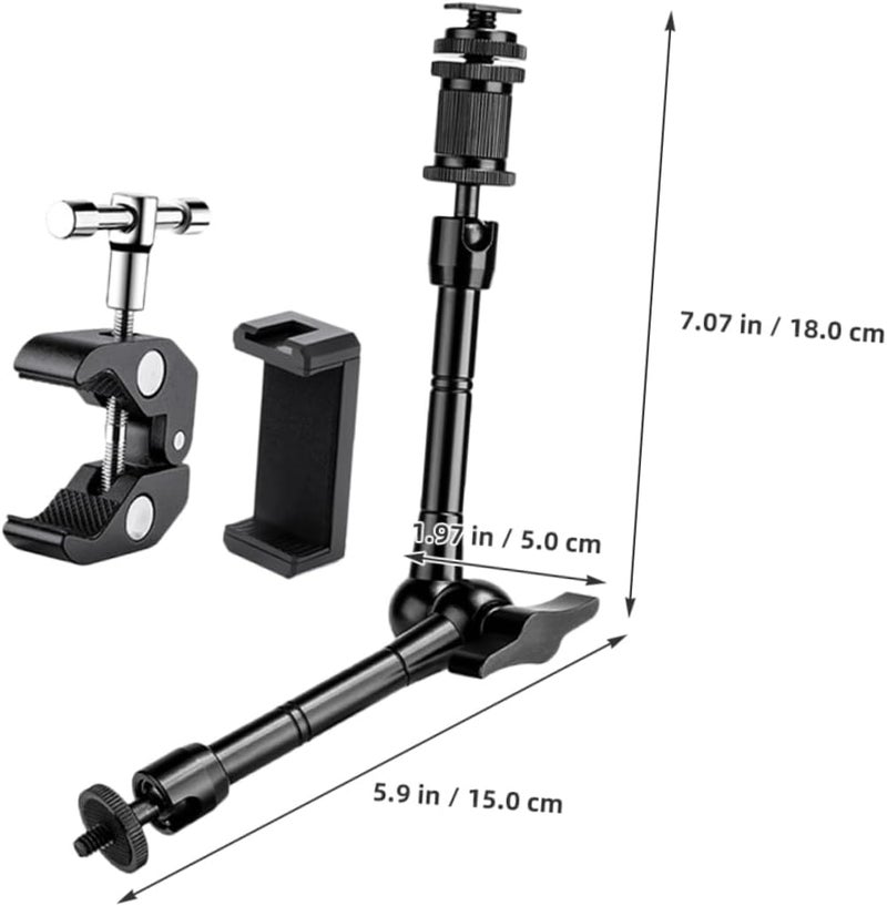 MAGICLULU 1Set Adjustable Clip Cellphone Stand Flexible Phone Holder with Sturdy Clamp for Hands Viewing Bedroom Office Living Compact and Easy to Install - Image 1