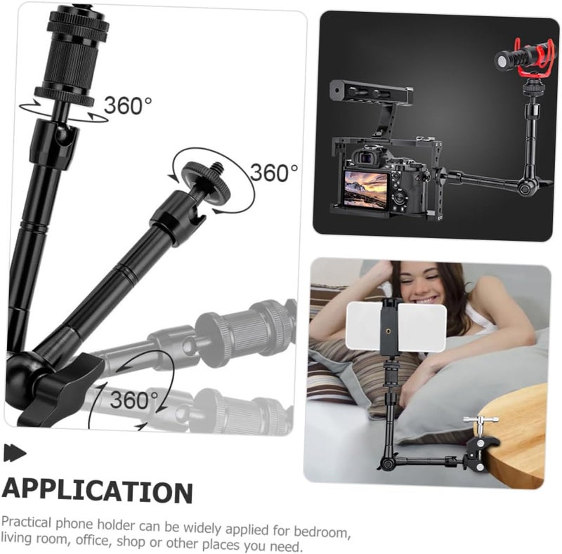MAGICLULU 1Set Adjustable Clip Cellphone Stand Flexible Phone Holder with Sturdy Clamp for Hands Viewing Bedroom Office Living Compact and Easy to Install - Image 5