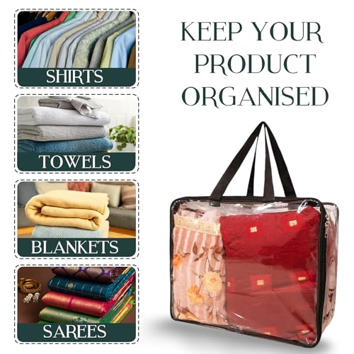 COMFORT WEAVE Clear Transparent Storage Bags for Clothes Blanket & Comforters - Pack of 4 - Image 3