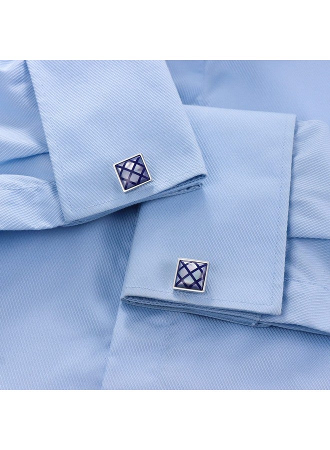 HAWSON Cufflinks For Men, Classic Mother Of Pearl Silver Cufflinks Sqaure, French Tuxedo Shirt Cuff Link For Wedding Business Formal Occasion, Personalized Gifts For Men - Image 5