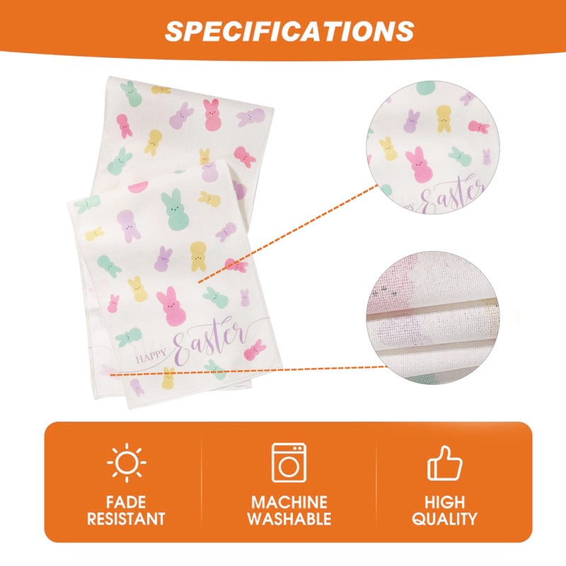 Moffris Happy Bunny Easter Table Runner Easter Spring Decorations for Table Indoor Home Party Decor 72 Inchs Long - Image 5