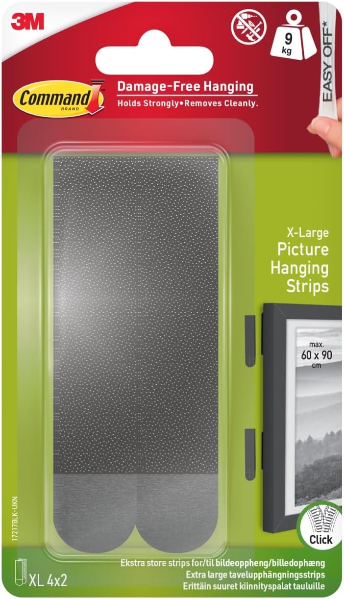Command X-Large Picture Hanging Strips - Black - Image 1