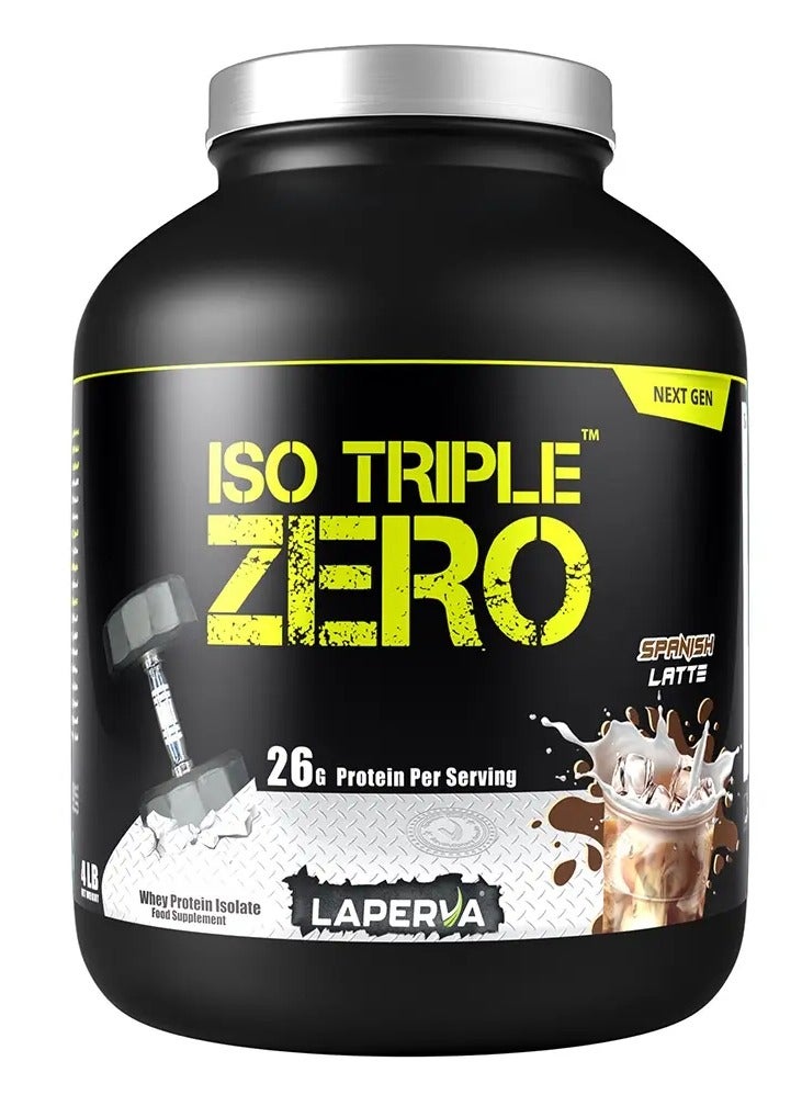 Laperva Iso Triple Zero Next Generation Whey Protein Isolate- Spanish Latte Flavor, 4 LB - Zero Sugar, Zero Carb, Zero Fat - Soy-Free, Gluten-Free, Lactose-Free - Image 1