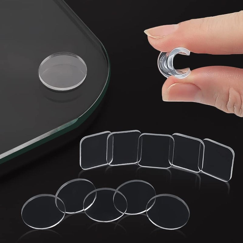 Extremely Soft Glass Table Top Bumper Anti Slide and Scratch for Glass Table Transparent NonAdhesive Rubber Pads for Glass Table Top Spacer to Avoid The Movement of Glass Round  Square 40 PCS