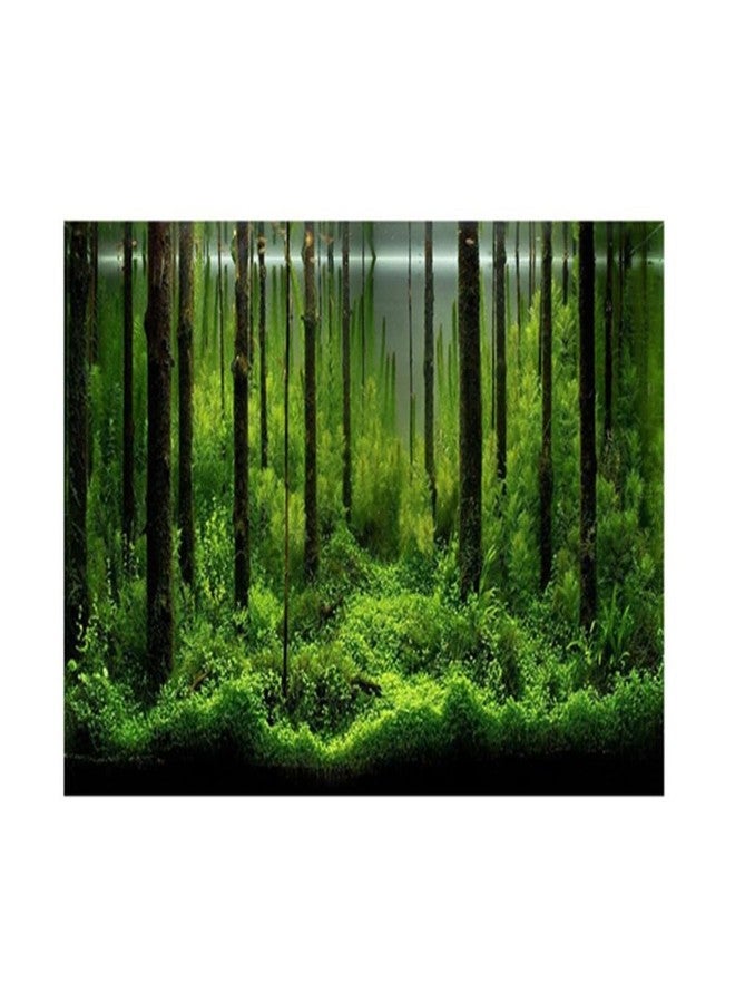Chiffonade 24In Self-Adhesive PVC Aquarium Background Easy Install Decor Paper Water Proof Fish Tank Backdrop with Vivid Underwater Forest Design - Image 1