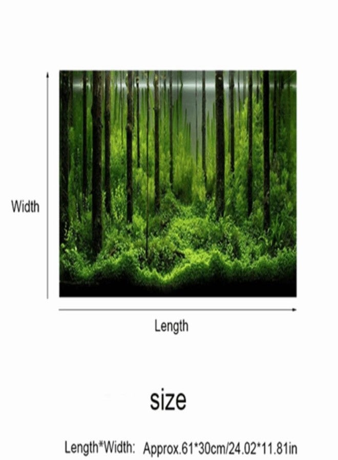 Chiffonade 24In Self-Adhesive PVC Aquarium Background Easy Install Decor Paper Water Proof Fish Tank Backdrop with Vivid Underwater Forest Design - Image 2