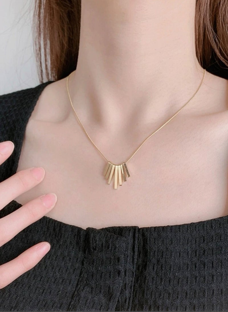 FIFTY 50 Elegant Gold Platex Stainless Steel Necklace For Women - Image 1