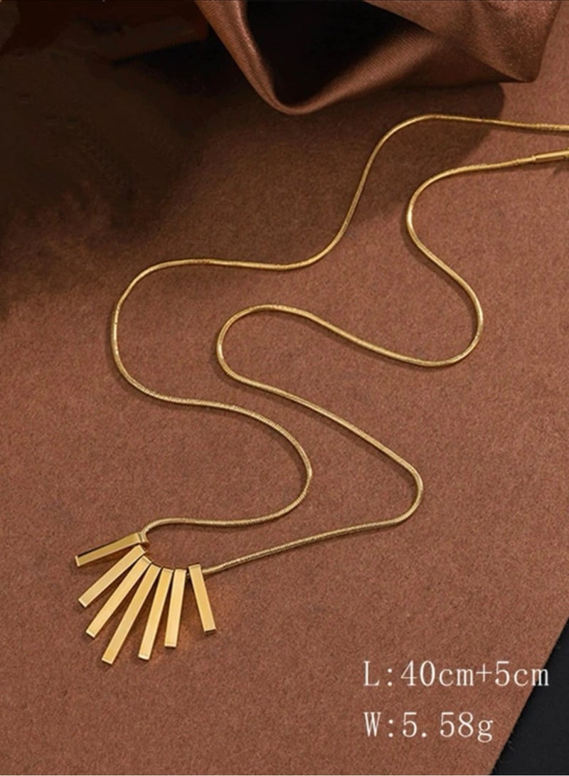 FIFTY 50 Elegant Gold Platex Stainless Steel Necklace For Women - Image 3