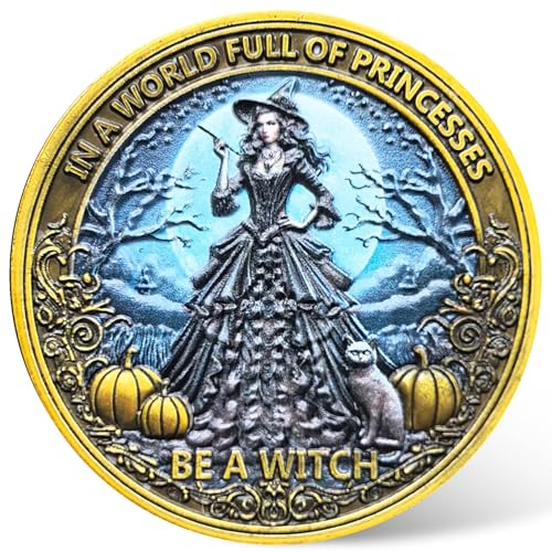 CYOUNG Empowering Witch Challenge Coin 157inch Motivational Metal Coin with Inspiring Quote Witch Design Perfect for Gifting and Personal Reflection - Image 1