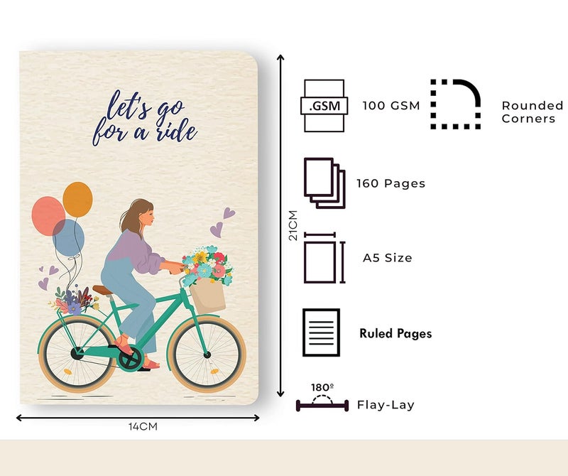BOUND N FOUND 90 GSM A5 Journal: 160 Pages | Ruled | (Let's Go For A Ride) - Image 2