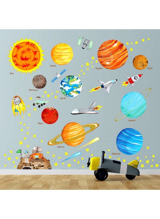 ديكو وال Ds91501S ملصقات حائط للأطفال على شكل النظام الشمسي، ملصقات جدارية قابلة للتقشير واللصق، ملصقات جدارية قابلة للإزالة للأطفال وغرفة النوم وغرفة المعيشة (متوسطة) D?Cor - Image 1