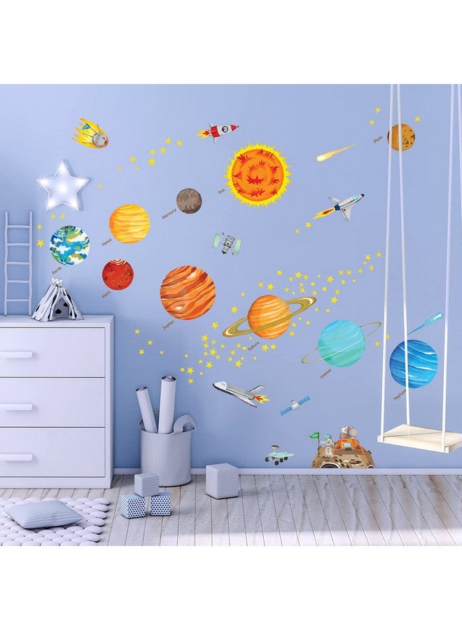 ديكو وال Ds91501S ملصقات حائط للأطفال على شكل النظام الشمسي، ملصقات جدارية قابلة للتقشير واللصق، ملصقات جدارية قابلة للإزالة للأطفال وغرفة النوم وغرفة المعيشة (متوسطة) D?Cor - Image 3