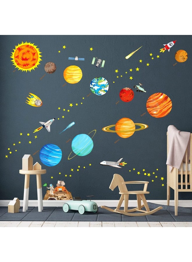 ديكو وال Ds91501S ملصقات حائط للأطفال على شكل النظام الشمسي، ملصقات جدارية قابلة للتقشير واللصق، ملصقات جدارية قابلة للإزالة للأطفال وغرفة النوم وغرفة المعيشة (متوسطة) D?Cor - Image 2