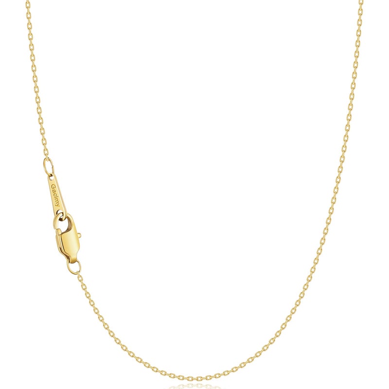 Gacimy Chain Necklace for Women, 14K Gold Plated Cable Chain for Women, 1.1mm Thin Dainty Necklace Chains 16 Inch - Image 1