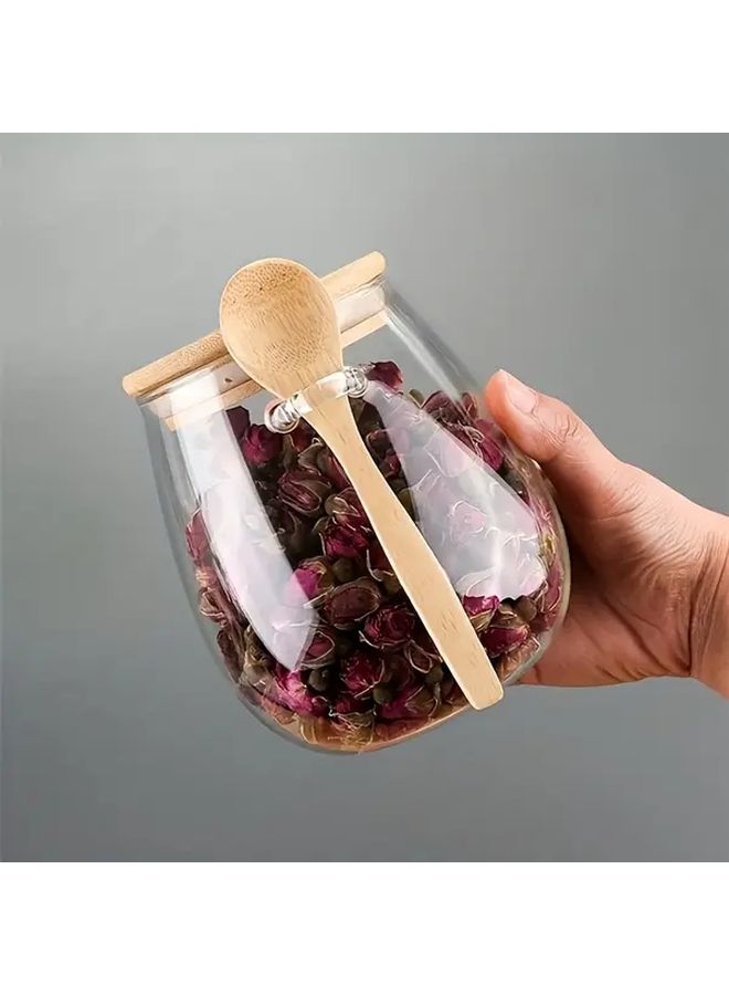 حاوية تخزين طعام بسعة كبيرة 350 مل من الزجاج الشفاف مع غطاء محكم ضد الانسكاب - Image 5