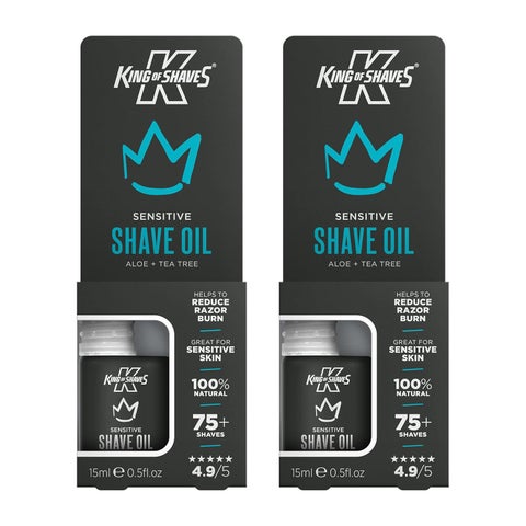 King Of Shaves Sensitive Shaving Oil For Men 15ml TWIN PACK Packaging May Vary