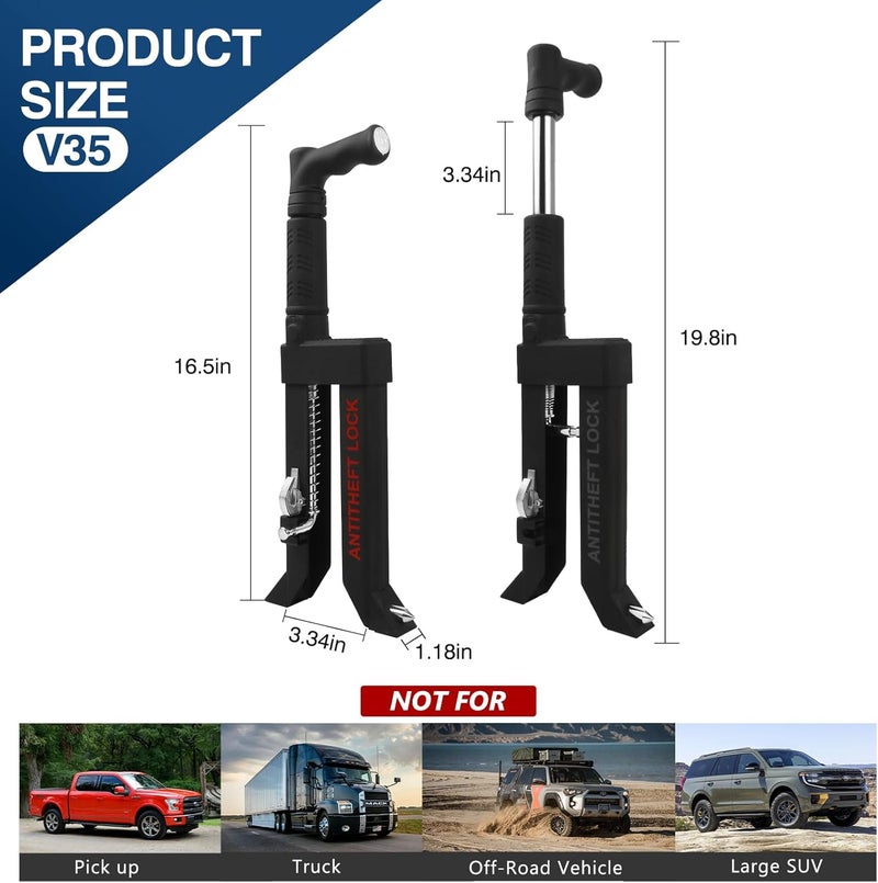 OPSOOPI Brake Pedal Lock - Anti Theft Car Device with Escape Hammer and 3 Keys - Image 5