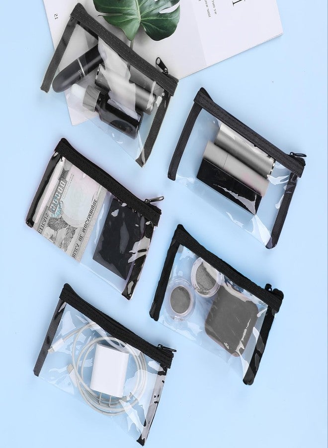 Hariendny 5 Pcs 6 x 3.5-inch Clear Waterproof Cosmetic Bag with Zipper Small Makeup Pouches for Purse Mini Clear Zipper Bag, Small Travel Kit Storage Pouch for Bathroom Vacation Organizing(Black) - Image 5