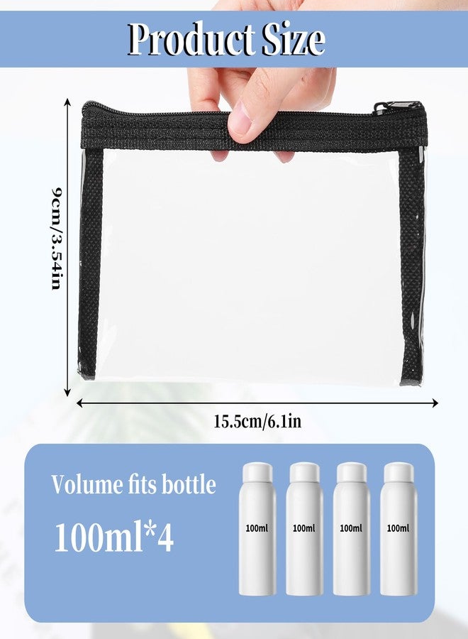 Hariendny 5 Pcs 6 x 3.5-inch Clear Waterproof Cosmetic Bag with Zipper Small Makeup Pouches for Purse Mini Clear Zipper Bag, Small Travel Kit Storage Pouch for Bathroom Vacation Organizing(Black) - Image 2