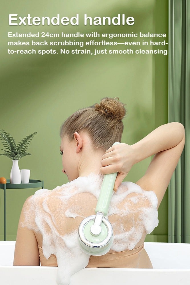 Forthcan Electric Bath Body Brush with Long Handle, 5 Replaceable Heads, Waterproof Shower Exfoliator and Rechargeable Back Scrubber Massager - Image 3