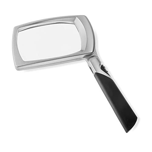 Carson LED Lighted 25X Power Rectangular Magnifier with Folding Collapsible Handle MJ30