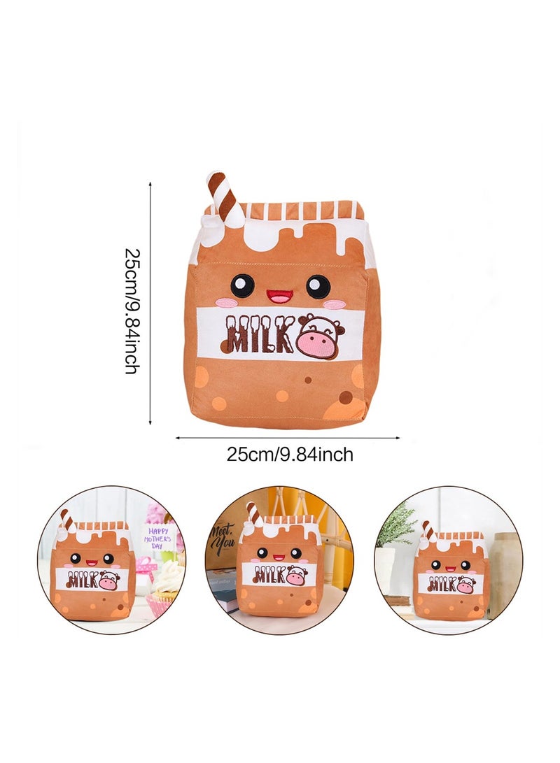 Excefore وسادة حليب مصنوعة من القماش على شكل طعام وسادة فاكهة وسادة حليب هدية منزلية للعناق للأطفال - Image 3