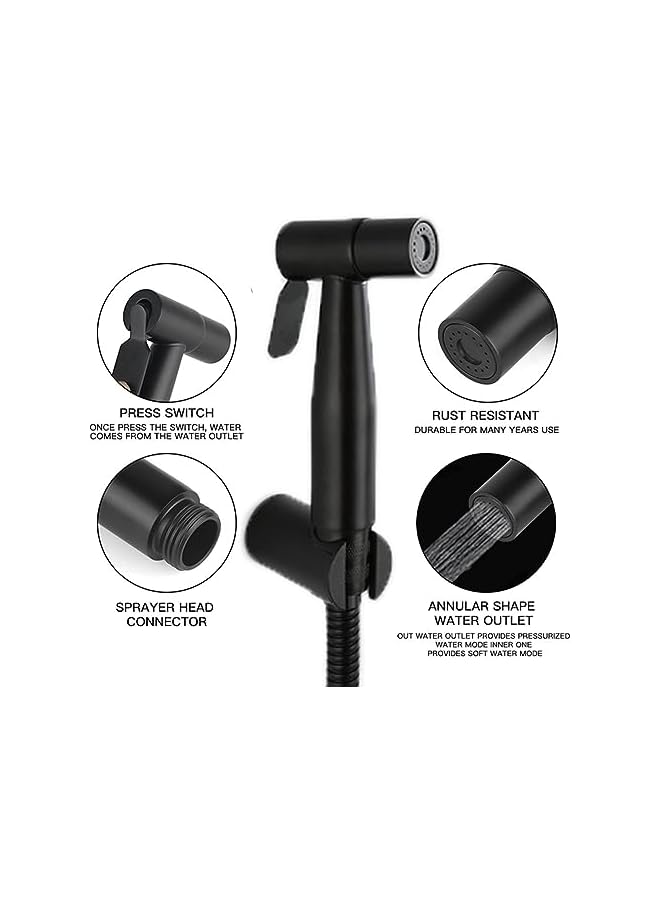 The Bros Bidet Toilet Sprayer Head, Hand Held Stainless Steel Bidet Sprayer Kit, Bidet Sprayer Cloth Bathroom Diaper Sprayer, Bidet Bathroom Fixtures for Kitchen Bathroom Shower Toilet Cleaning - Image 3